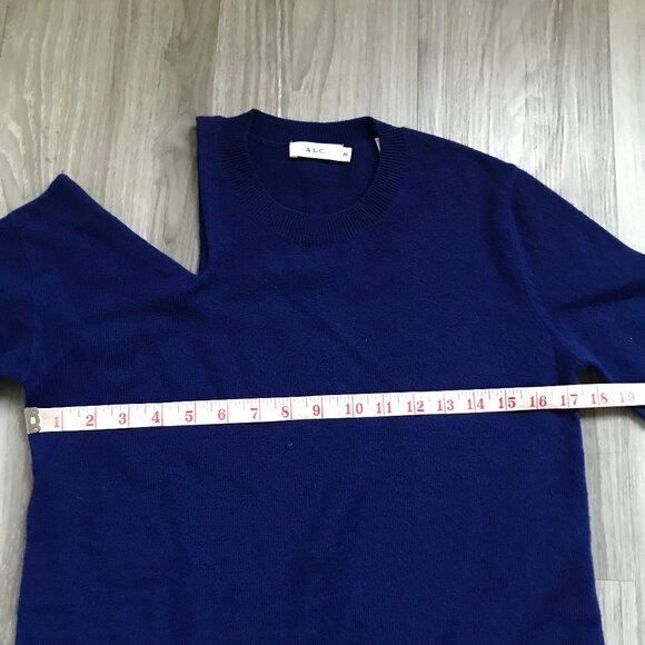 A.L.C Hamilton Sweater Wool Cashmere Cut Out Shoulder Womens XS - Picture 8 of 10